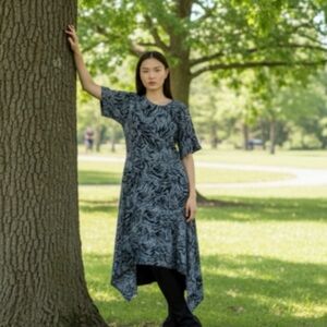 Proenza Schouler Zebra Print Shirt Sleeve Draped Dress